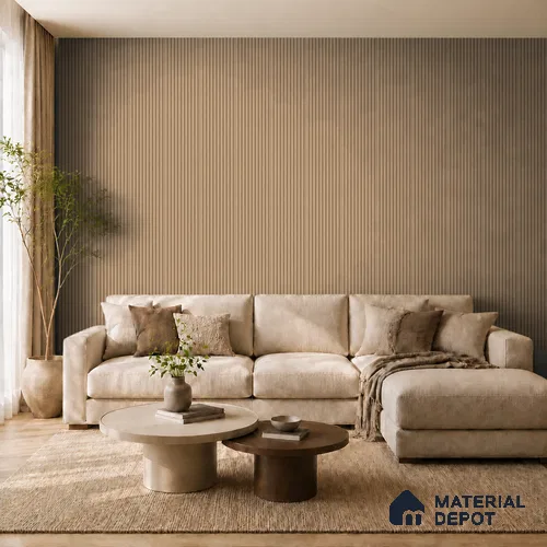 Danish Teak 10 ft x 0.85 ft (3060x260 mm) Prism Design Interior & Exterior Wall & Ceiling Panel - 21 mm | Suitable for Balcony, Facade & Open Area | Width is Subjected to 5% Variation