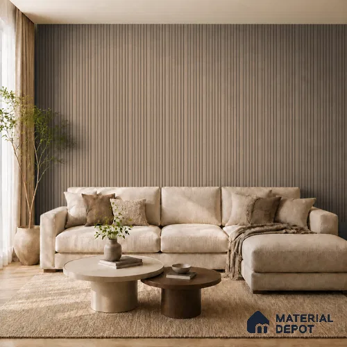 Danish Teak 10 ft x 0.89 ft (3060x270 mm) Stripes Design Interior & Exterior Wall & Ceiling Panel - 20 mm | Suitable for Balcony, Facade & Open Area | Width is Subjected to 5% Variation