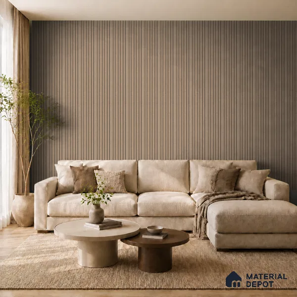 Danish Teak 10 ft x 0.89 ft (3060x270 mm) Stripes Design Interior & Exterior Wall & Ceiling Panel - 20 mm | Suitable for Balcony, Facade & Open Area | Width is Subjected to 5% Variation