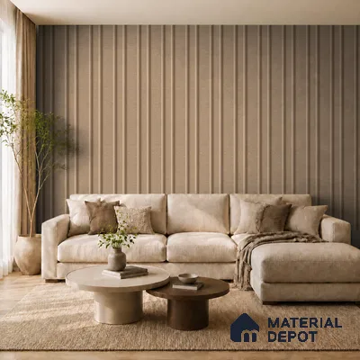 Danish Teak 10 ft x 0.89 ft (3060x270 mm) Wave Design Interior & Exterior Wall & Ceiling Panel - 16 mm | Suitable for Balcony, Facade & Open Area | Width is Subjected to 5% Variation