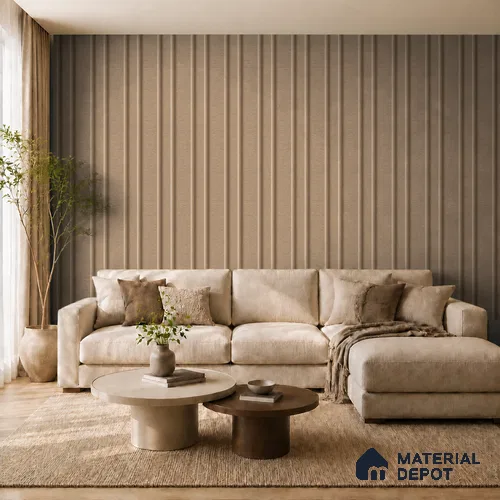 Danish Teak 10 ft x 0.89 ft (3060x270 mm) Wave Design Interior & Exterior Wall & Ceiling Panel - 16 mm | Suitable for Balcony, Facade & Open Area | Width is Subjected to 5% Variation