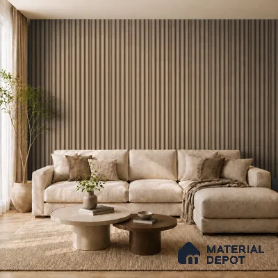 Danish Teak 10 ft x 0.7 ft (3060x215 mm) Dome Design Interior & Exterior Wall & Ceiling Panel - 20 mm | Suitable for Balcony, Facade & Open Area | Width is Subjected to 5% Variation