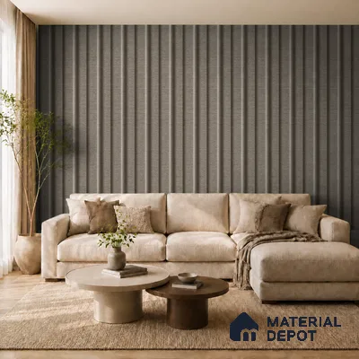 Oak Noir 10 ft x 0.89 ft (3060x270 mm) Wave Design Interior & Exterior Wall & Ceiling Panel - 16 mm | Suitable for Balcony, Facade & Open Area | Width is Subjected to 5% Variation