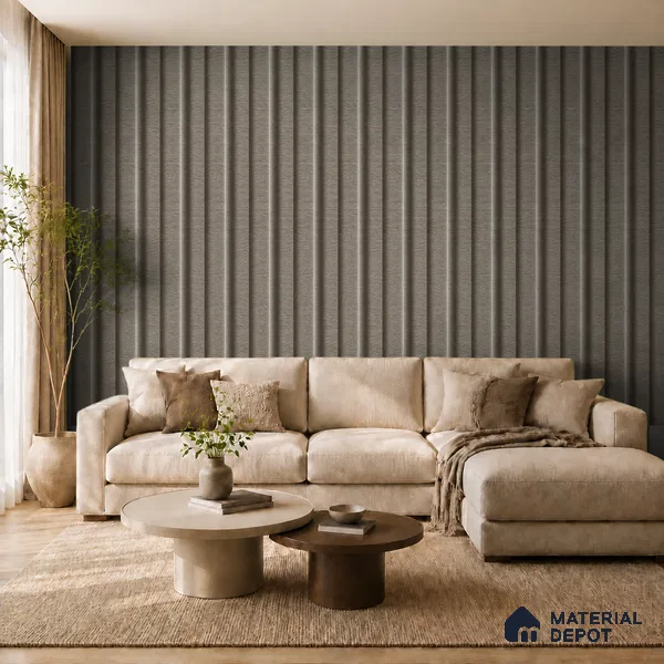 Oak Noir 10 ft x 0.89 ft (3060x270 mm) Wave Design Interior & Exterior Wall & Ceiling Panel - 16 mm | Suitable for Balcony, Facade & Open Area | Width is Subjected to 5% Variation