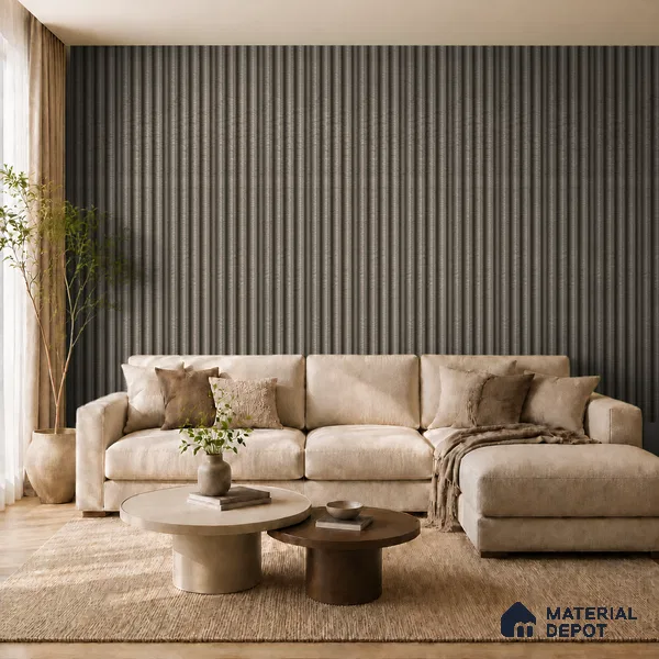 Oak Noir 10 ft x 0.7 ft (3060x215 mm) Dome Design Interior & Exterior Wall & Ceiling Panel - 20 mm | Suitable for Balcony, Facade & Open Area | Width is Subjected to 5% Variation