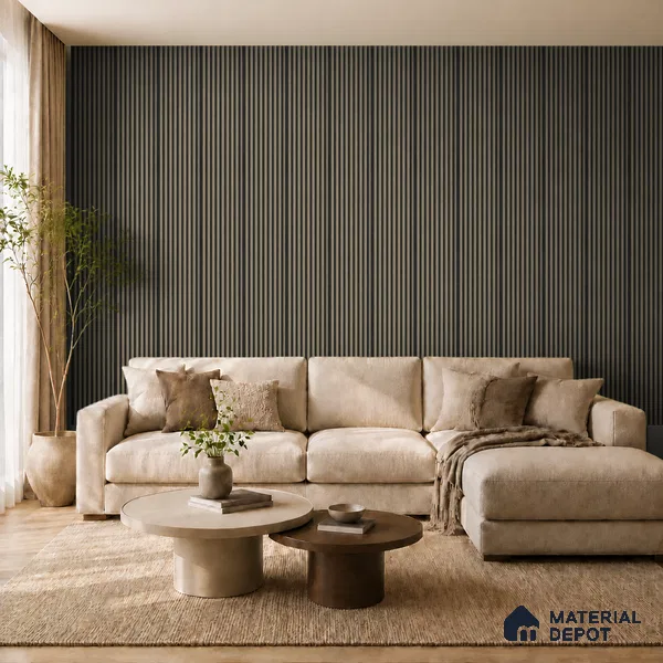 Oak Noir 10 ft x 0.85 ft (3060x260 mm) Prism Dual Tone Design Interior & Exterior Wall & Ceiling Panel - 21 mm | Suitable for Balcony, Facade & Open Area | Width is Subjected to 5% Variation
