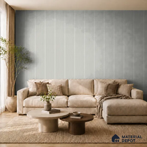 White Mist 10 ft x 0.89 ft (3060x270 mm) Unic Design Interior & Exterior Wall & Ceiling Panel - 15 mm | Suitable for Balcony, Facade & Open Area | Width is Subjected to 5% Variation