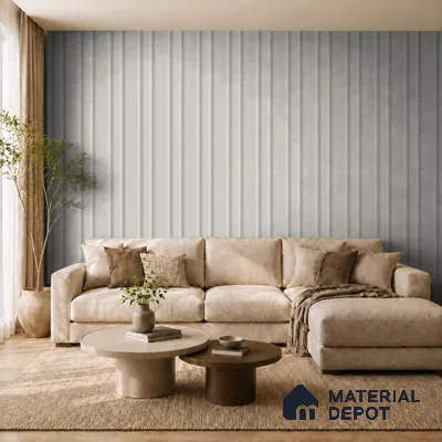 White Mist 10 ft x 0.89 ft (3060x270 mm) Wave Design Interior & Exterior Wall & Ceiling Panel - 16 mm | Suitable for Balcony, Facade & Open Area | Width is Subjected to 5% Variation