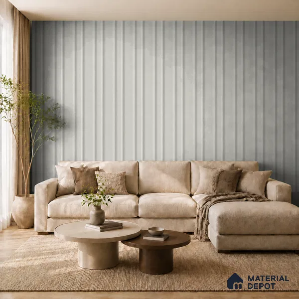 White Mist 10 ft x 0.89 ft (3060x270 mm) Wave Design Interior & Exterior Wall & Ceiling Panel - 16 mm | Suitable for Balcony, Facade & Open Area | Width is Subjected to 5% Variation