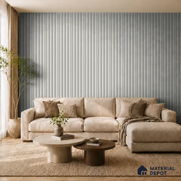 White Mist 10 ft x 0.7 ft (3060x215 mm) Dome Design Interior & Exterior Wall & Ceiling Panel - 20 mm | Suitable for Balcony, Facade & Open Area | Width is Subjected to 5% Variation