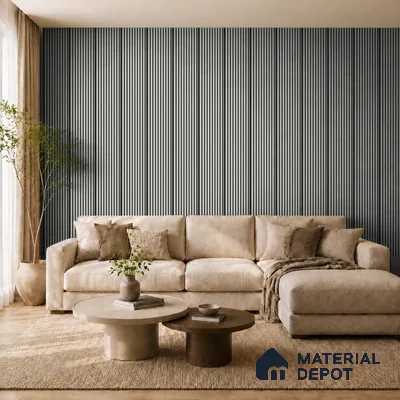 White Mist 10 ft x 0.85 ft (3060x260 mm) Prism Dual Tone Design Interior & Exterior Wall & Ceiling Panel - 21 mm | Suitable for Balcony, Facade & Open Area | Width is Subjected to 5% Variation