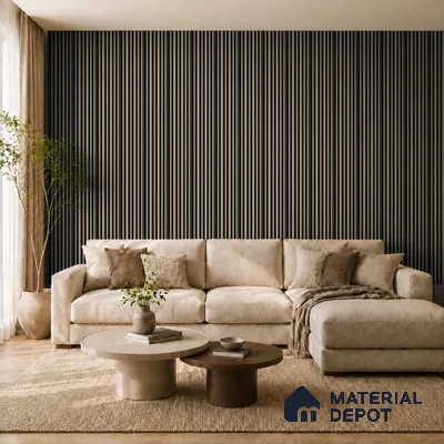 Noce Grande 10 ft x 0.89 ft (3060x270 mm) Stripes Dual Tone Design Interior & Exterior Wall & Ceiling Panel - 20 mm | Suitable for Balcony, Facade & Open Area | Width is Subjected to 5% Variation