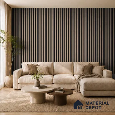 Noce Grande 10 ft x 0.7 ft (3060x215 mm) Dome Dual Black Design Interior & Exterior Wall & Ceiling Panel - 20 mm | Suitable for Balcony, Facade & Open Area | Width is Subjected to 5% Variation