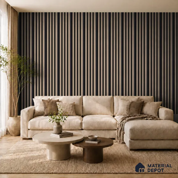Noce Grande 10 ft x 0.7 ft (3060x215 mm) Dome Dual Black Design Interior & Exterior Wall & Ceiling Panel - 20 mm | Suitable for Balcony, Facade & Open Area | Width is Subjected to 5% Variation