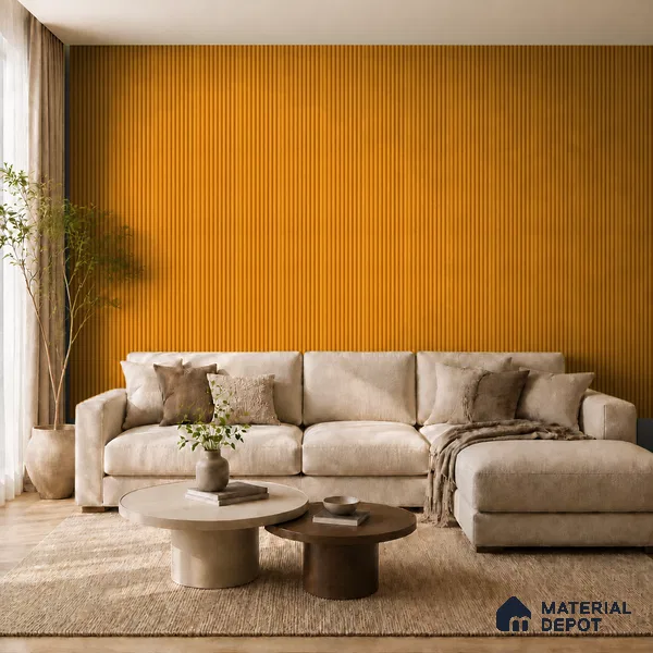 Gold Maple 10 ft x 0.85 ft (3060x260 mm) Prism Design Interior & Exterior Wall & Ceiling Panel - 21 mm | Suitable for Balcony, Facade & Open Area | Width is Subjected to 5% Variation