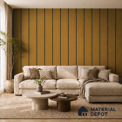 Gold Maple 10 ft x 0.85 ft (3060x260 mm) Prism Dual Tone Design Interior & Exterior Wall & Ceiling Panel - 21 mm | Suitable for Balcony, Facade & Open Area | Width is Subjected to 5% Variation