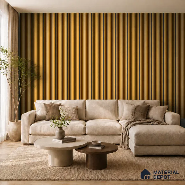 Gold Maple 10 ft x 0.85 ft (3060x260 mm) Prism Dual Tone Design Interior & Exterior Wall & Ceiling Panel - 21 mm | Suitable for Balcony, Facade & Open Area | Width is Subjected to 5% Variation