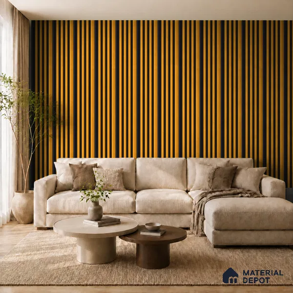 Gold Maple 10 ft x 0.7 ft (3060x215 mm) Dome Dual Black Design Interior & Exterior Wall & Ceiling Panel - 20 mm | Suitable for Balcony, Facade & Open Area | Width is Subjected to 5% Variation