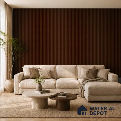 English Nut 10 ft x 0.85 ft (3060x260 mm) Prism Design Interior & Exterior Wall & Ceiling Panel - 21 mm | Suitable for Balcony, Facade & Open Area | Width is Subjected to 5% Variation