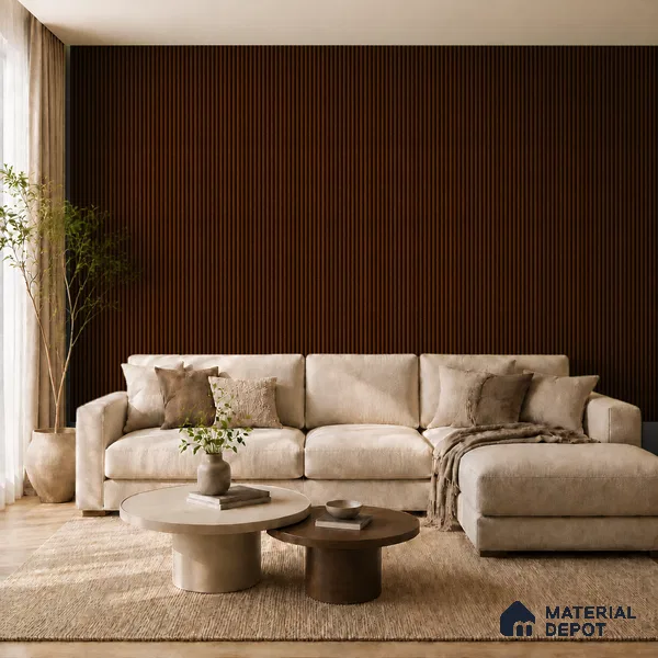 English Nut 10 ft x 0.85 ft (3060x260 mm) Prism Design Interior & Exterior Wall & Ceiling Panel - 21 mm | Suitable for Balcony, Facade & Open Area | Width is Subjected to 5% Variation