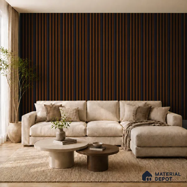 English Nut 10 ft x 0.7 ft (3060x215 mm) Dome Dual Black Design Interior & Exterior Wall & Ceiling Panel - 20 mm | Suitable for Balcony, Facade & Open Area | Width is Subjected to 5% Variation