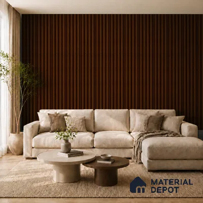 English Nut 10 ft x 0.7 ft (3060x215 mm) Dome Design Interior & Exterior Wall & Ceiling Panel - 20 mm | Suitable for Balcony, Facade & Open Area | Width is Subjected to 5% Variation