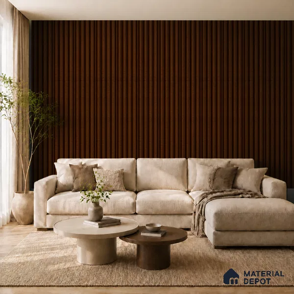 English Nut 10 ft x 0.7 ft (3060x215 mm) Dome Design Interior & Exterior Wall & Ceiling Panel - 20 mm | Suitable for Balcony, Facade & Open Area | Width is Subjected to 5% Variation