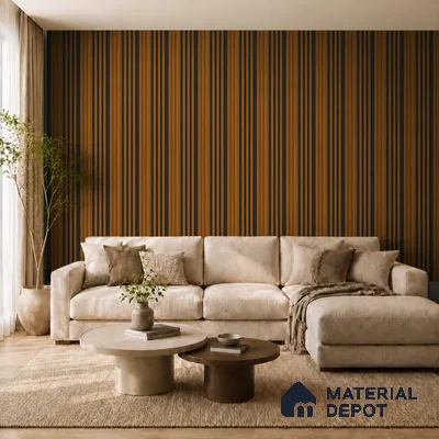 Oak Wood Ocre 10 ft x 0.89 ft (3060x270 mm) Unic Dual Tone Design Interior & Exterior Wall & Ceiling Panel - 15 mm | Suitable for Balcony, Facade & Open Area | Width is Subjected to 5% Variation