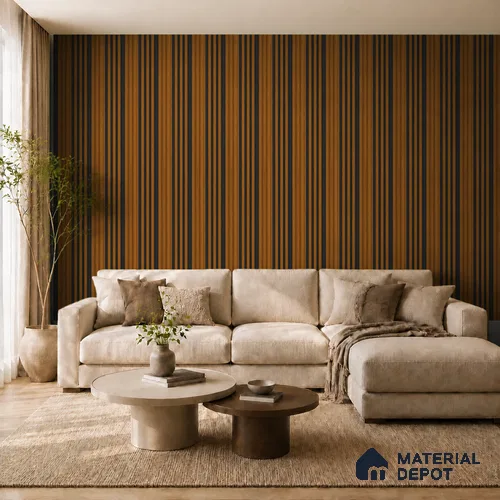 Oak Wood Ocre 10 ft x 0.89 ft (3060x270 mm) Unic Dual Tone Design Interior & Exterior Wall & Ceiling Panel - 15 mm | Suitable for Balcony, Facade & Open Area | Width is Subjected to 5% Variation