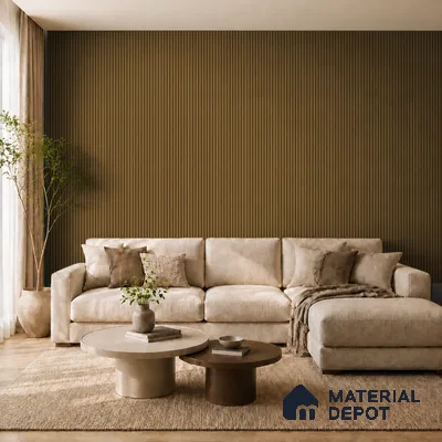 Spiced Walnut 10 ft x 0.85 ft (3060x260 mm) Prism Design Interior & Exterior Wall & Ceiling Panel - 21 mm | Suitable for Balcony, Facade & Open Area | Width is Subjected to 5% Variation