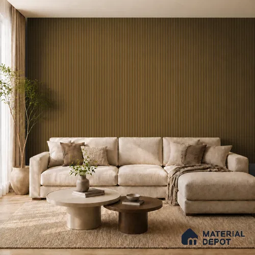 Spiced Walnut 10 ft x 0.85 ft (3060x260 mm) Prism Design Interior & Exterior Wall & Ceiling Panel - 21 mm | Suitable for Balcony, Facade & Open Area | Width is Subjected to 5% Variation