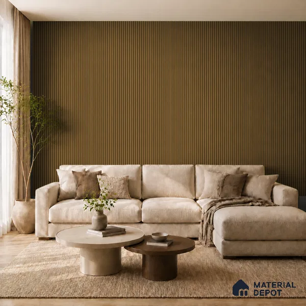 Spiced Walnut 10 ft x 0.85 ft (3060x260 mm) Prism Design Interior & Exterior Wall & Ceiling Panel - 21 mm | Suitable for Balcony, Facade & Open Area | Width is Subjected to 5% Variation