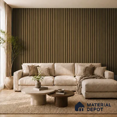 Spiced Walnut 10 ft x 0.7 ft (3060x215 mm) Dome Design Interior & Exterior Wall & Ceiling Panel - 20 mm | Suitable for Balcony, Facade & Open Area | Width is Subjected to 5% Variation