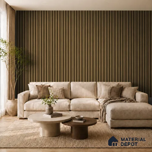 Spiced Walnut 10 ft x 0.7 ft (3060x215 mm) Dome Design Interior & Exterior Wall & Ceiling Panel - 20 mm | Suitable for Balcony, Facade & Open Area | Width is Subjected to 5% Variation