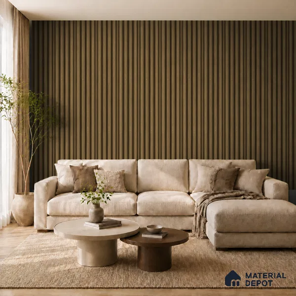 Spiced Walnut 10 ft x 0.7 ft (3060x215 mm) Dome Design Interior & Exterior Wall & Ceiling Panel - 20 mm | Suitable for Balcony, Facade & Open Area | Width is Subjected to 5% Variation