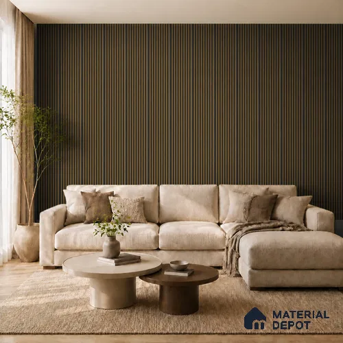 Spiced Walnut 10 ft x 0.85 ft (3060x260 mm) Prism Dual Tone Design Interior & Exterior Wall & Ceiling Panel - 21 mm | Suitable for Balcony, Facade & Open Area | Width is Subjected to 5% Variation