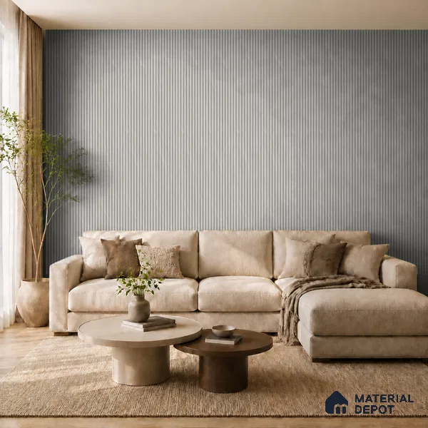 Armani Grey 10 ft x 0.85 ft (3060x260 mm) Prism Design Interior & Exterior Wall & Ceiling Panel - 21 mm | Suitable for Balcony, Facade & Open Area | Width is Subjected to 5% Variation