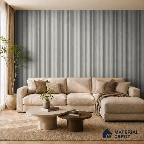 Armani Grey 10 ft x 0.89 ft (3060x270 mm) Stripes Design Interior & Exterior Wall & Ceiling Panel - 20 mm | Suitable for Balcony, Facade & Open Area | Width is Subjected to 5% Variation