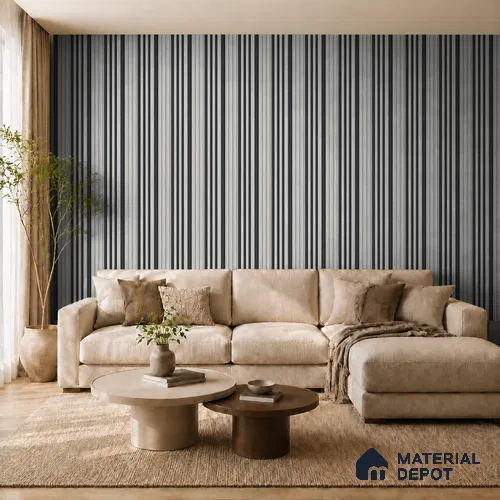 Armani Grey 10 ft x 0.89 ft (3060x270 mm) Unic Dual Tone Design Interior & Exterior Wall & Ceiling Panel - 15 mm | Suitable for Balcony, Facade & Open Area | Width is Subjected to 5% Variation
