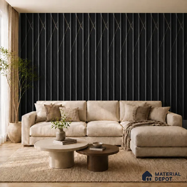 Portoro 10 ft x 0.89 ft (3060x270 mm) Wave Design Interior & Exterior Wall & Ceiling Panel - 16 mm | Suitable for Balcony, Facade & Open Area | Width is Subjected to 5% Variation