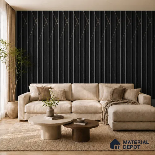 Portoro 10 ft x 0.89 ft (3060x270 mm) Wave Design Interior & Exterior Wall & Ceiling Panel - 16 mm | Suitable for Balcony, Facade & Open Area | Width is Subjected to 5% Variation