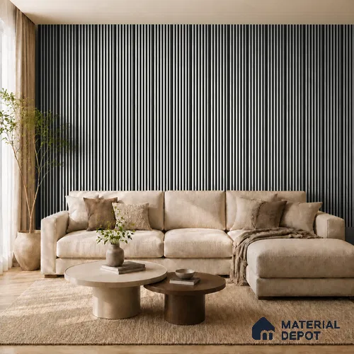 Royal Statuario 10 ft x 0.89 ft (3060x270 mm) Stripes Dual Tone Design Interior & Exterior Wall & Ceiling Panel - 20 mm | Suitable for Balcony, Facade & Open Area | Width is Subjected to 5% Variation