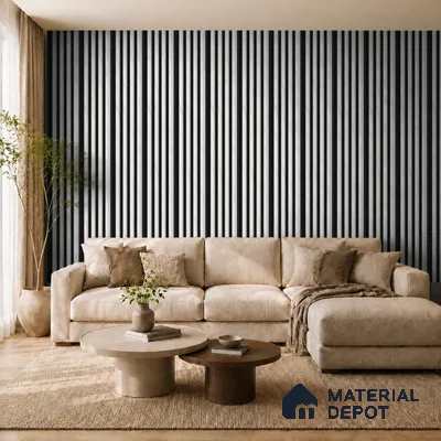 Royal Statuario 10 ft x 0.7 ft (3060x215 mm) Dome Dual Black Design Interior & Exterior Wall & Ceiling Panel - 20 mm | Suitable for Balcony, Facade & Open Area | Width is Subjected to 5% Variation