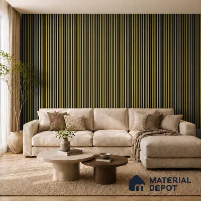 Oro 10 ft x 0.89 ft (3060x270 mm) Stripes Dual Tone Design Interior & Exterior Wall & Ceiling Panel - 20 mm | Suitable for Balcony, Facade & Open Area | Width is Subjected to 5% Variation