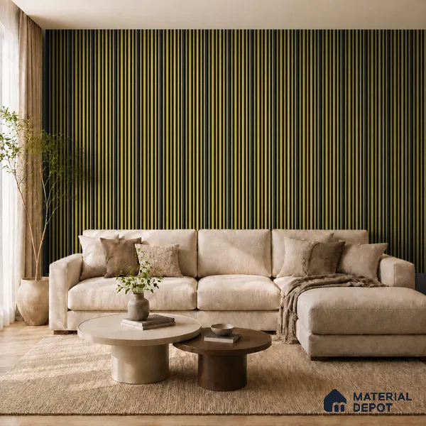 Oro 10 ft x 0.89 ft (3060x270 mm) Stripes Dual Tone Design Interior & Exterior Wall & Ceiling Panel - 20 mm | Suitable for Balcony, Facade & Open Area | Width is Subjected to 5% Variation