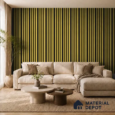 Oro 10 ft x 0.7 ft (3060x215 mm) Dome Dual Black Design Interior & Exterior Wall & Ceiling Panel - 20 mm | Suitable for Balcony, Facade & Open Area | Width is Subjected to 5% Variation