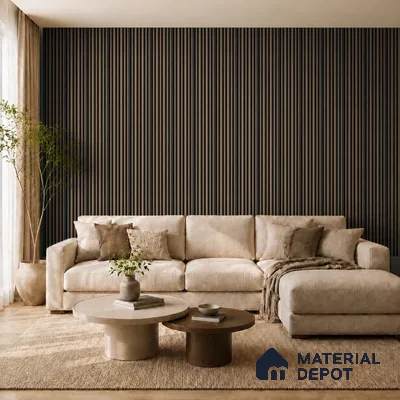 Rame 10 ft x 0.89 ft (3060x270 mm) Stripes Dual Tone Design Interior & Exterior Wall & Ceiling Panel - 20 mm | Suitable for Balcony, Facade & Open Area | Width is Subjected to 5% Variation