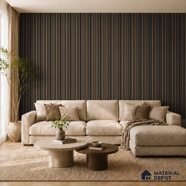 Rame 10 ft x 0.89 ft (3060x270 mm) Stripes Dual Tone Design Interior & Exterior Wall & Ceiling Panel - 20 mm | Suitable for Balcony, Facade & Open Area | Width is Subjected to 5% Variation
