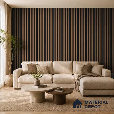 Rame 10 ft x 0.7 ft (3060x215 mm) Dome Dual Black Design Interior & Exterior Wall & Ceiling Panel - 20 mm | Suitable for Balcony, Facade & Open Area | Width is Subjected to 5% Variation