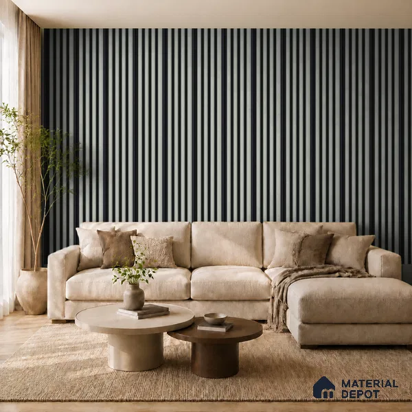 Argento 10 ft x 0.7 ft (3060x215 mm) Dome Dual Black Design Interior & Exterior Wall & Ceiling Panel - 20 mm | Suitable for Balcony, Facade & Open Area | Width is Subjected to 5% Variation